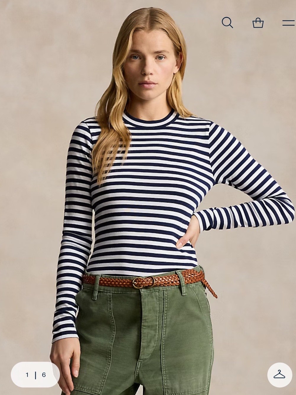 Ralph Lauren Women’s 100% Cotton Striped Nautical Top 2X NWT